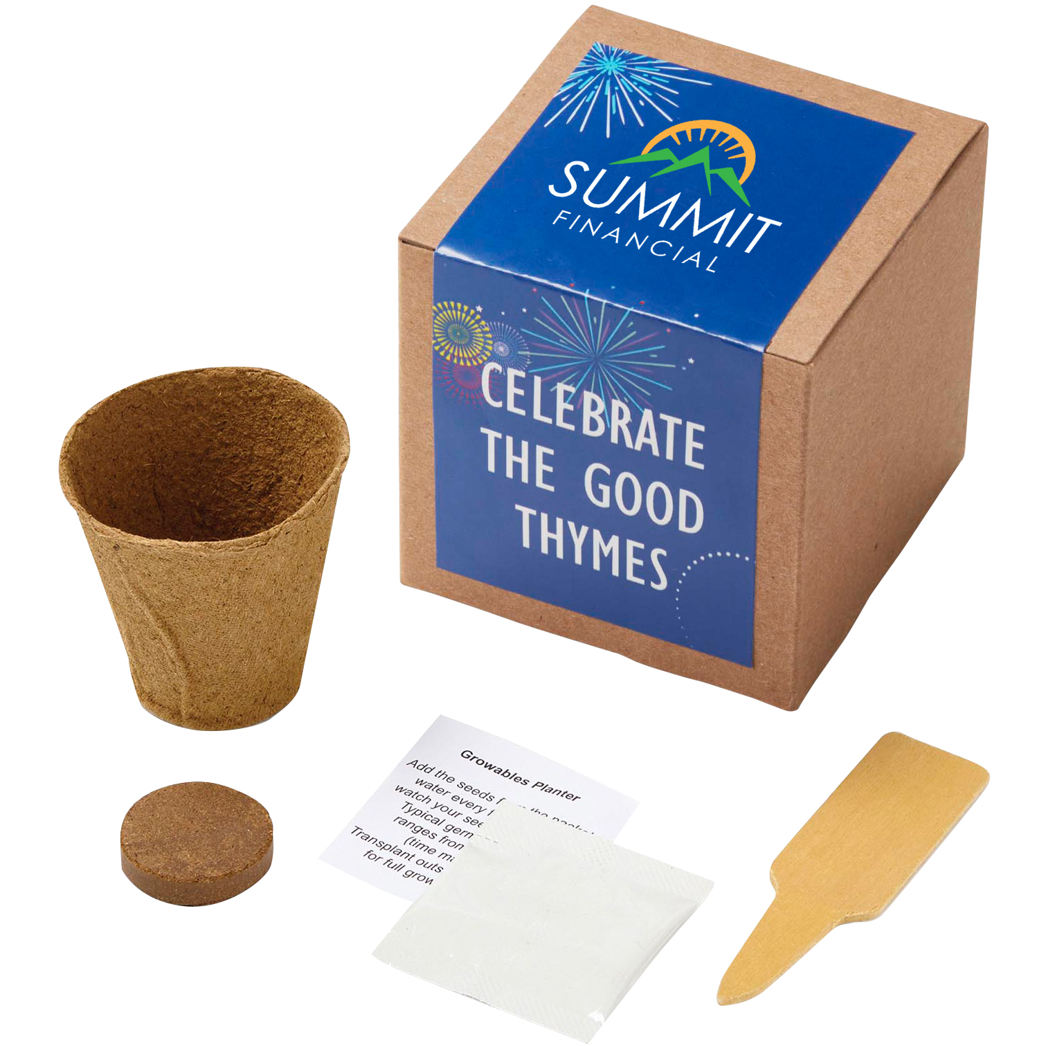 Product Photo 1 Inspirational Celebrate Good Thymes Planter in Kraft Gift Box w/ Label