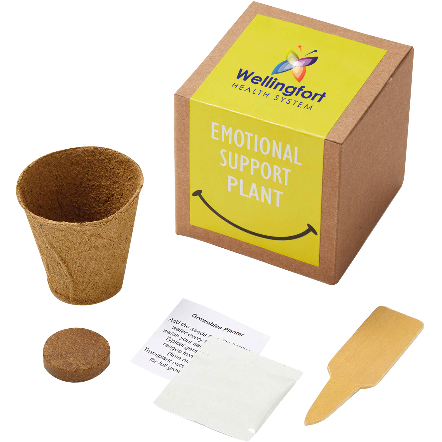 Product Photo 1 Inspirational Emotional Support Planter in Kraft Gift Box w/ Label