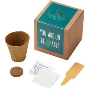 Inspirational Leaf Planter in Kraft Gift Box w/ Label - JN1110