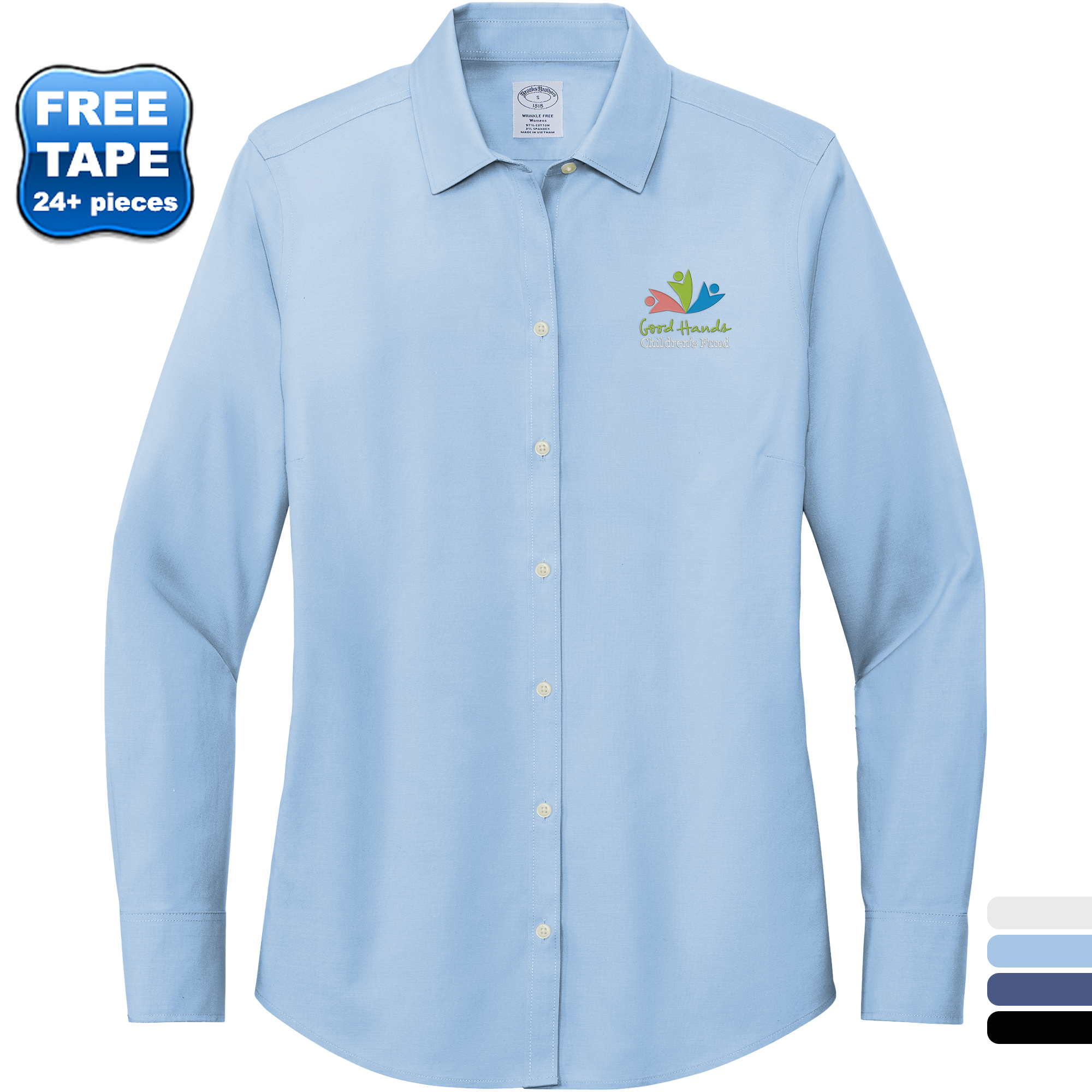 Product Photo 1 Brooks Brothers® Wrinkle-Free Cotton/Spandex Stretch Pinpoint Ladies' Shirt