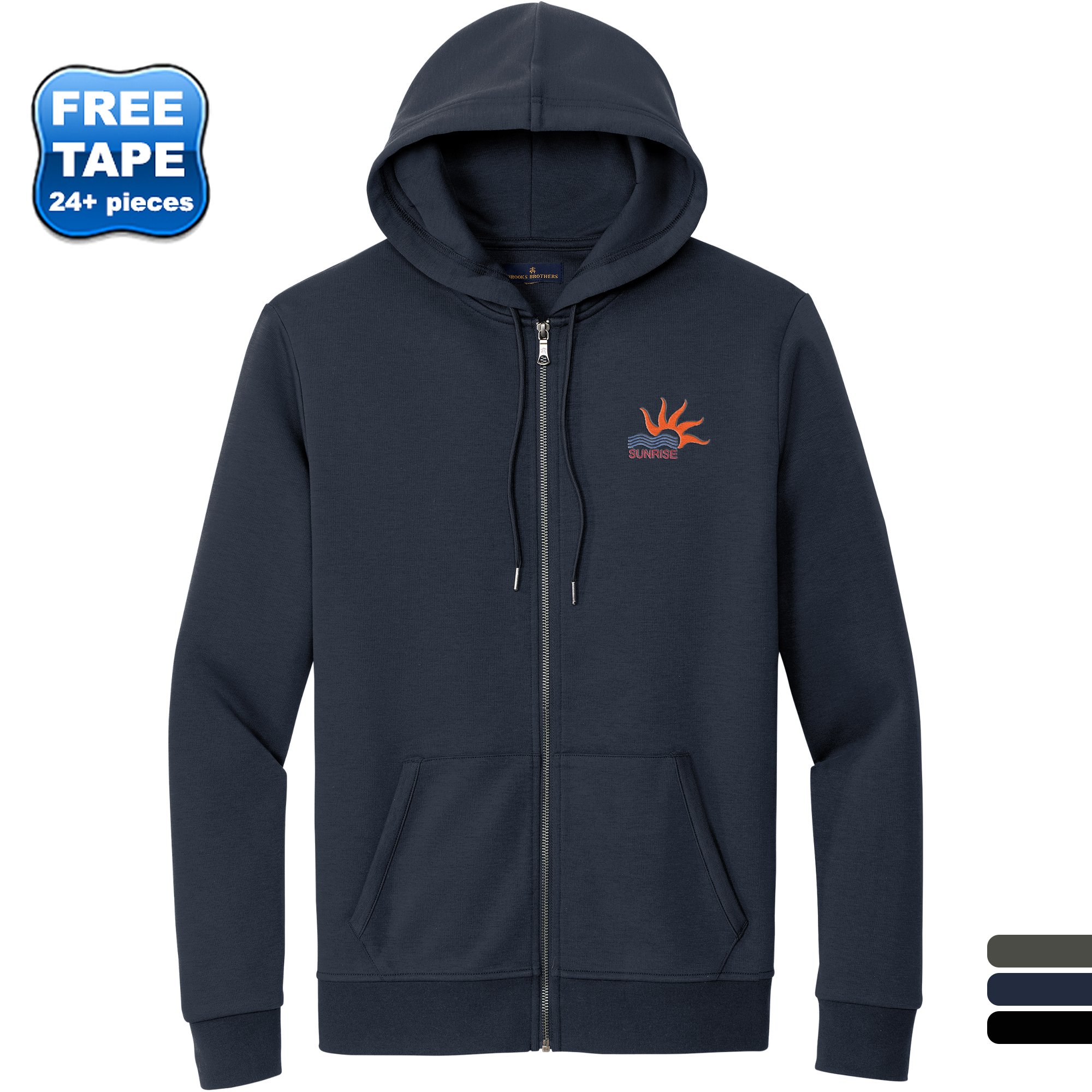 Product Photo 1 Brooks Brothers® Poly/Cotton Double-Knit Full-Zip Men's Hoodie