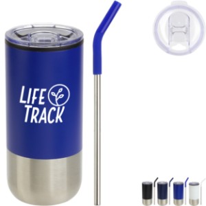 Oxford Stainless Steel & Polypropylene Tumbler w/ Straw, 16oz. - AR1076