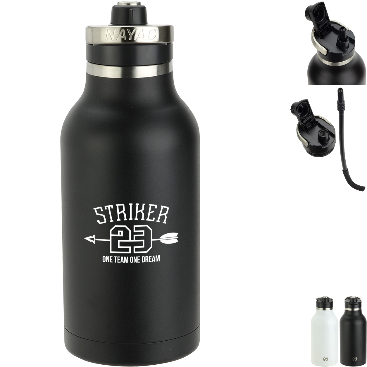 Product Photo 1 Nayad® Traveler Stainless Double Wall Bottle w/ Twist-Top Spout, 64oz.