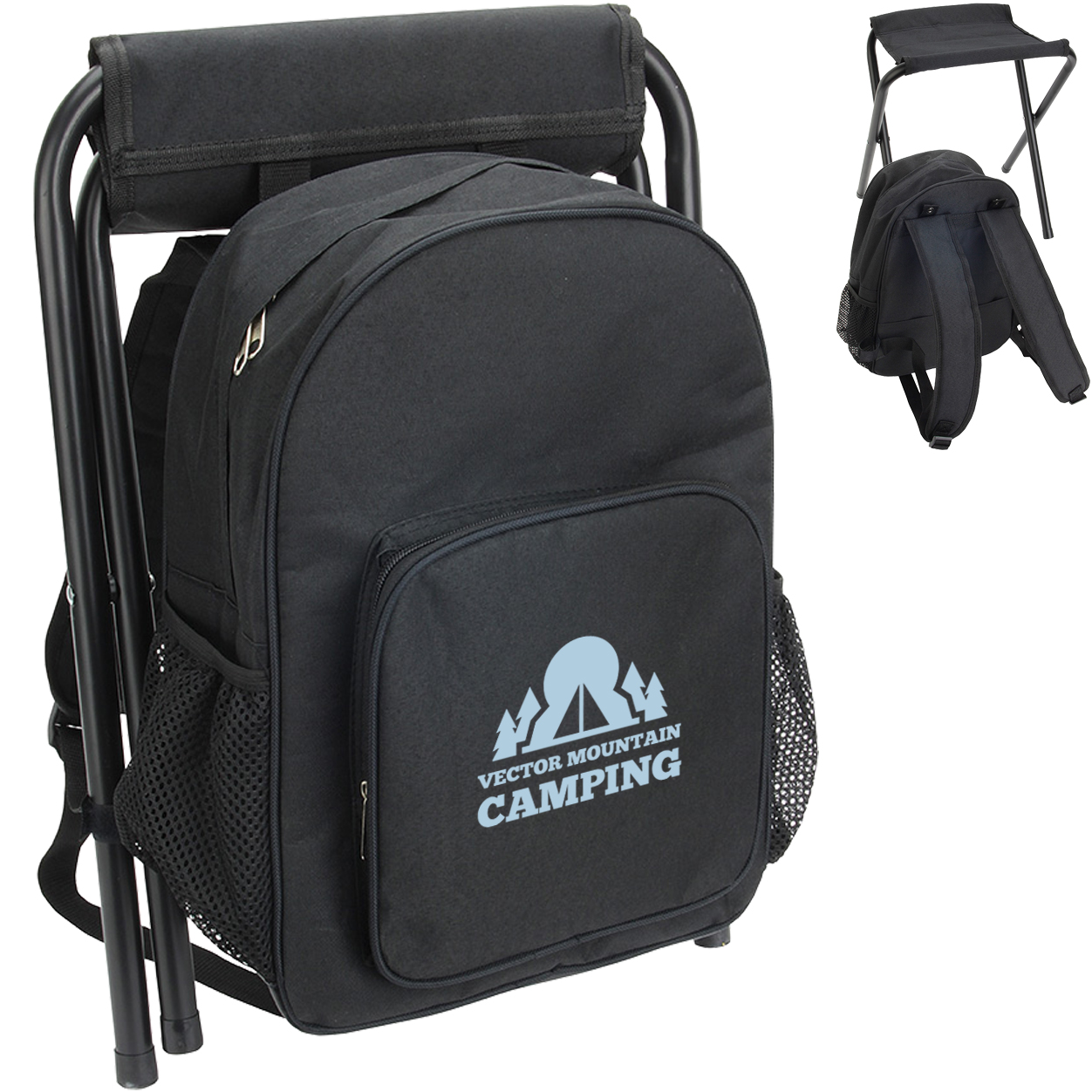 Product Photo 1 Fieldcrest Polyester Cooler Backpack w/ Folding Stool