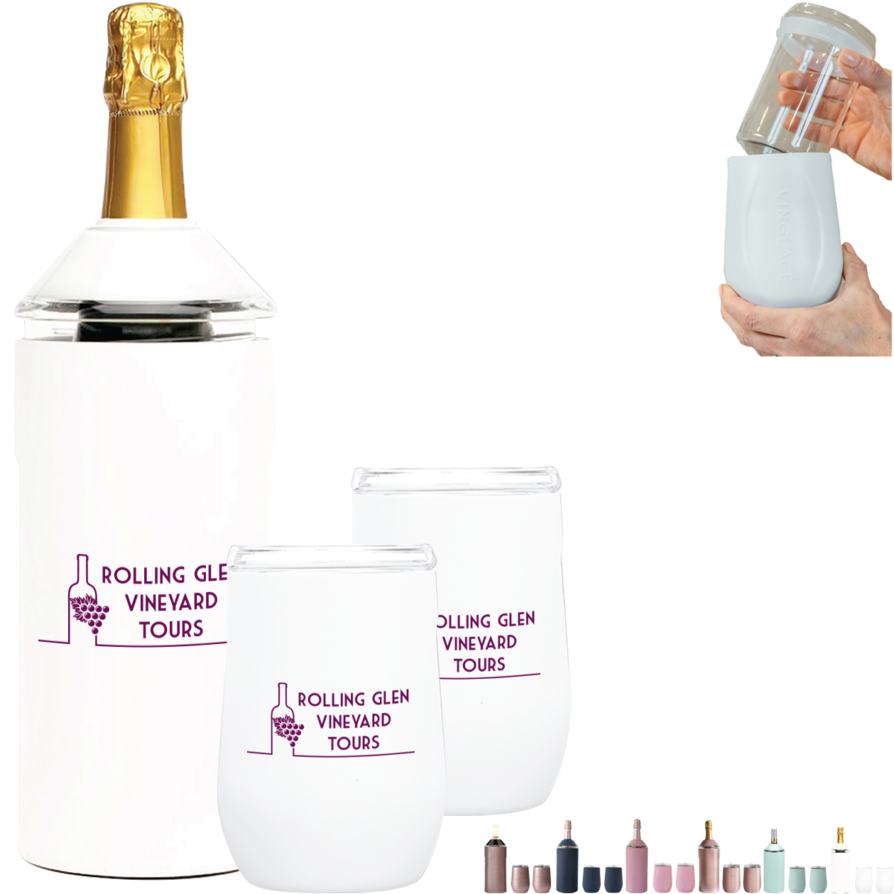 Product Photo 1 Vinglacé® Wine Bottle Insulator & 2 Tumbler Gift Set
