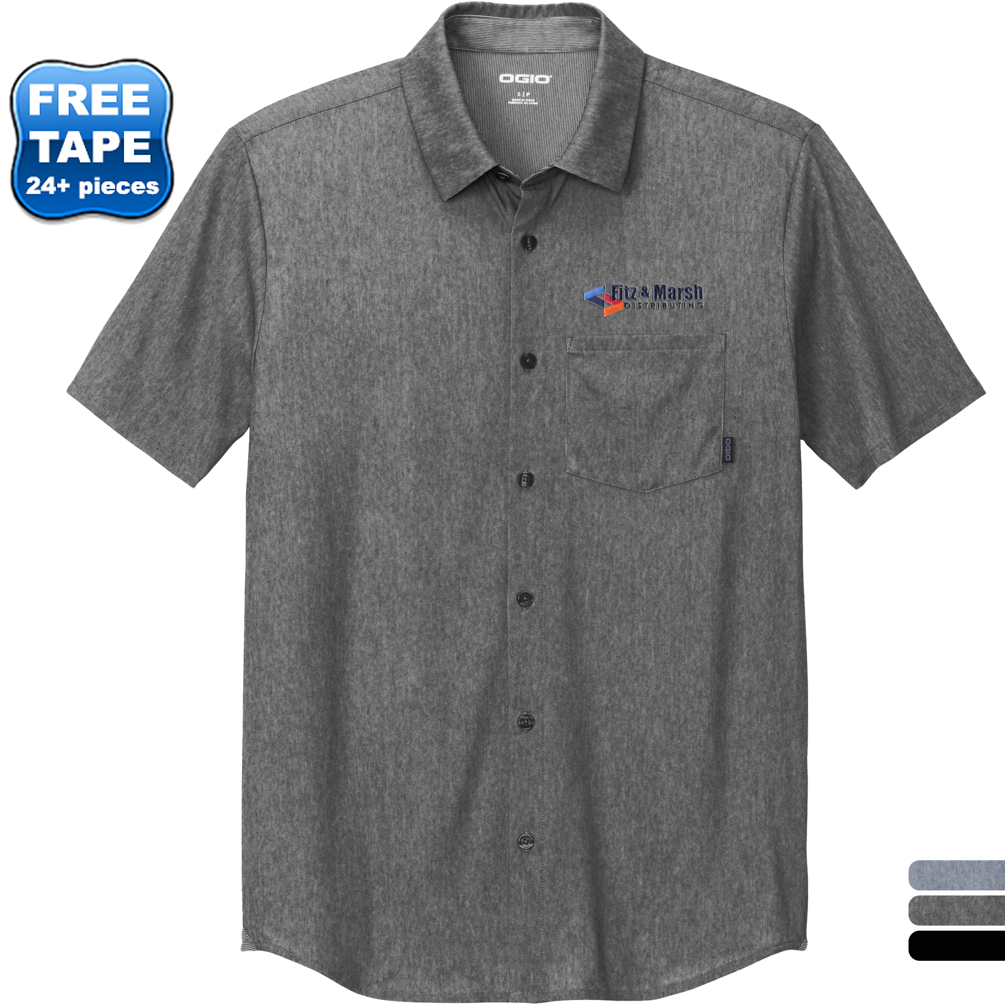 Product Photo 1 OGIO® Extend Poly/Cotton Knit Short Sleeve Men's Button-Up