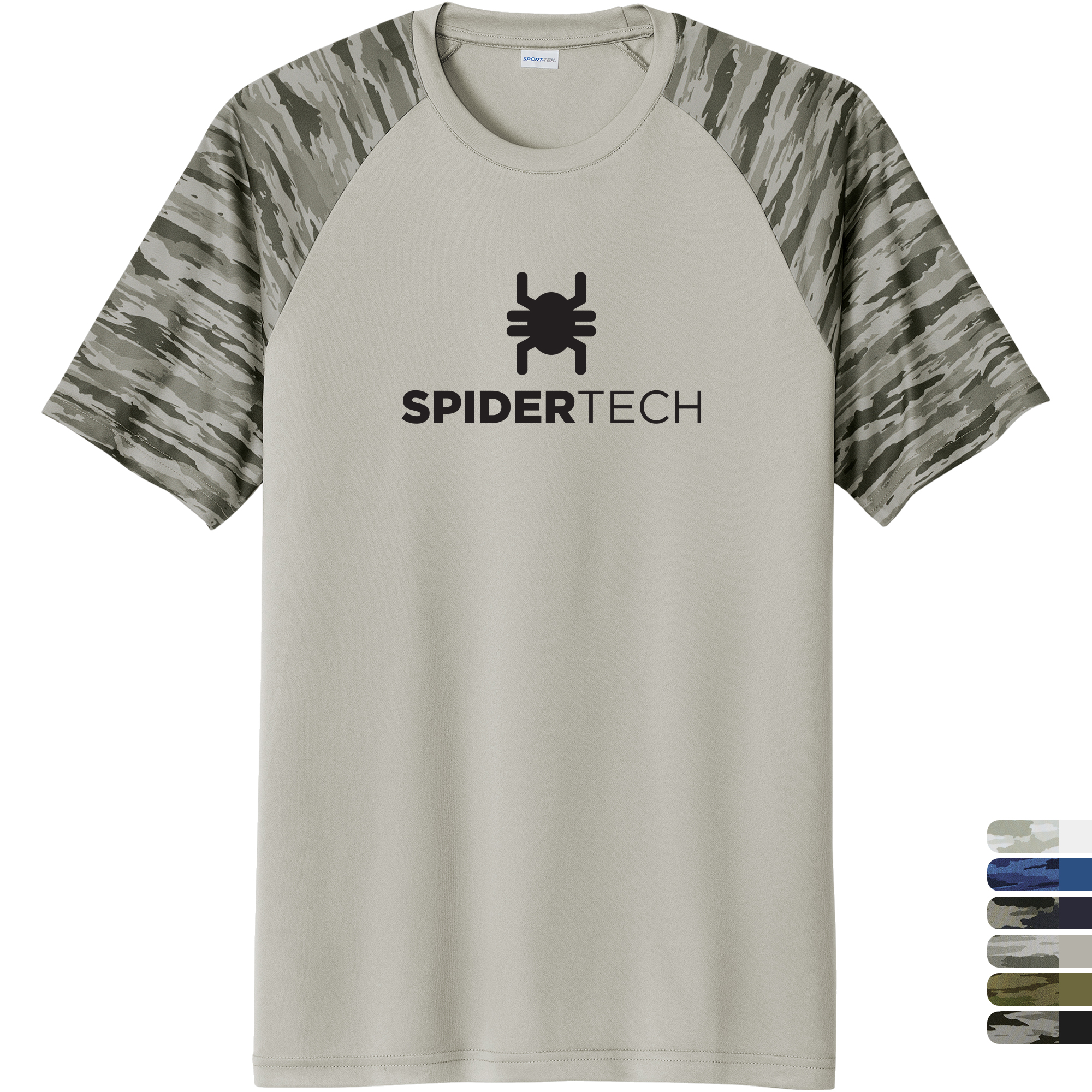 Product Photo 1 Sport-Tek® Drift Polyester Camo Colorblock Unisex Tee