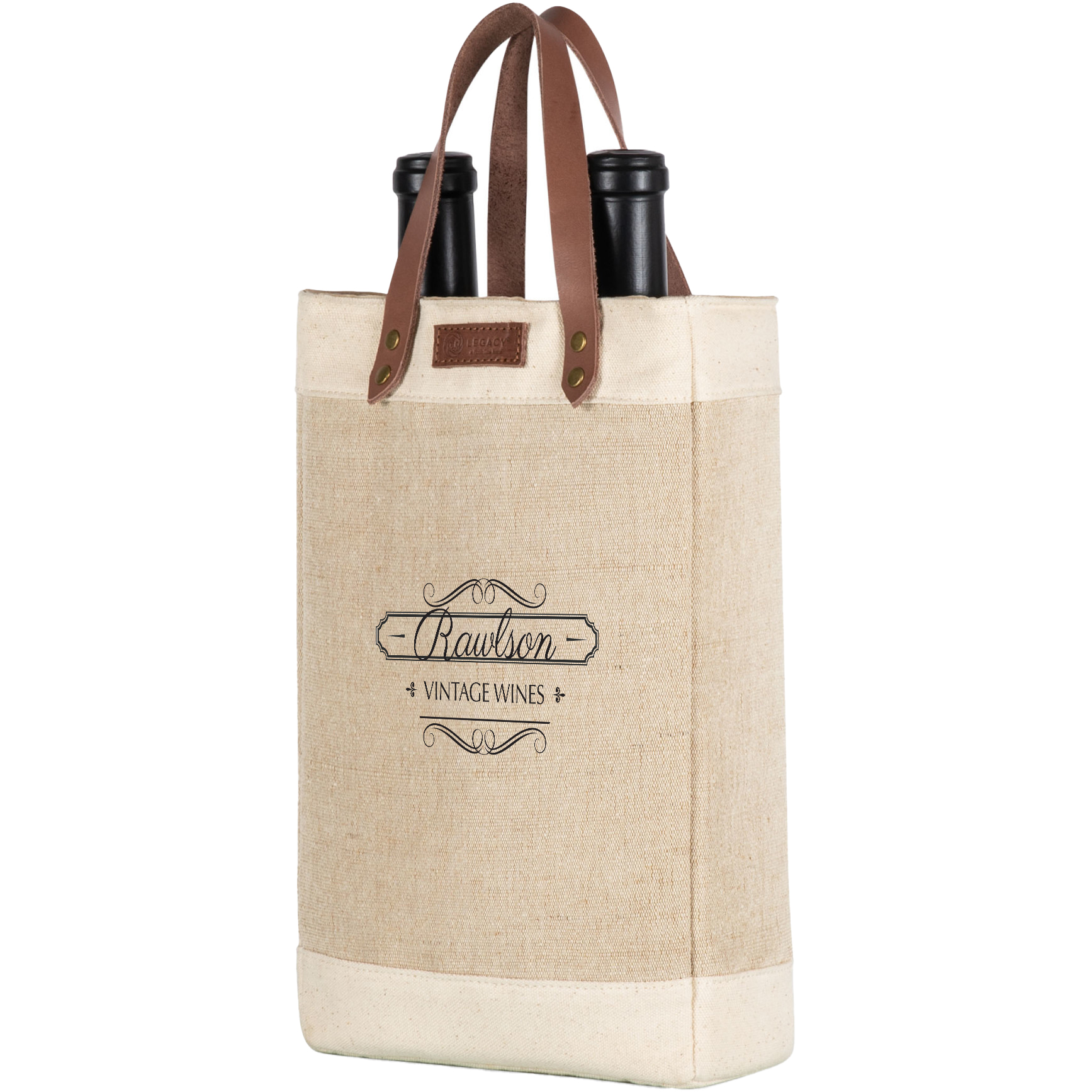 Product Photo 1 Pinot Jute Two Bottle Insulated Wine Bag