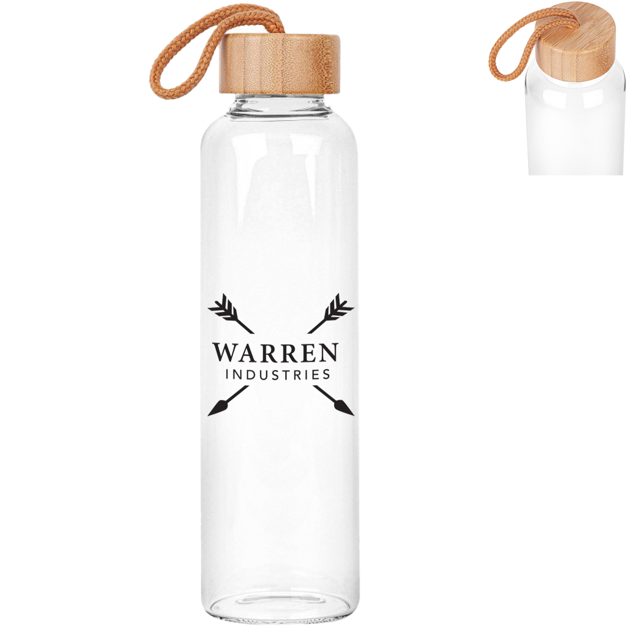 Product Photo 1 Vidro Glass Bottle w/ Bamboo Lid, 18oz.