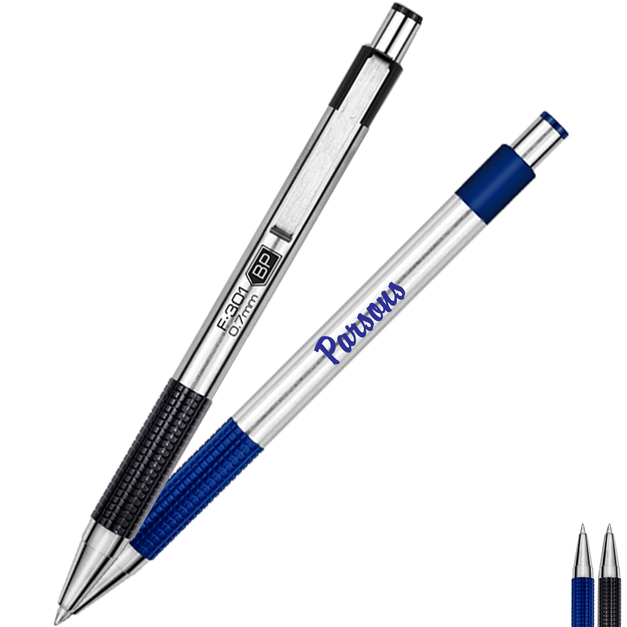 Product Photo 1 Zebra® Stainless Steel Retractable Ballpoint Pen w/ Textured Grip