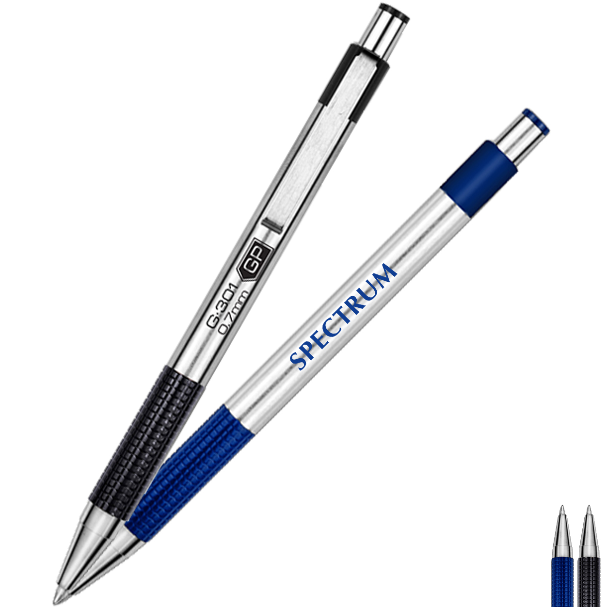 Product Photo 1 Zebra® Stainless Steel Retractable Gel Pen w/ Textured Grip