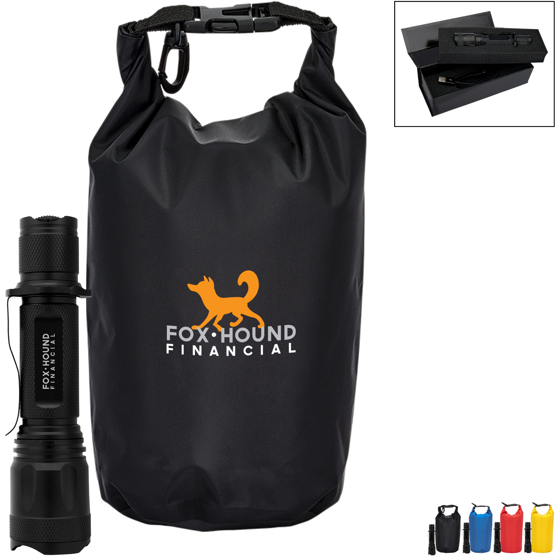 Product Photo 1 Urban Peak® 3L Dry Bag & USB Rechargeable LED Flashlight Gift Set