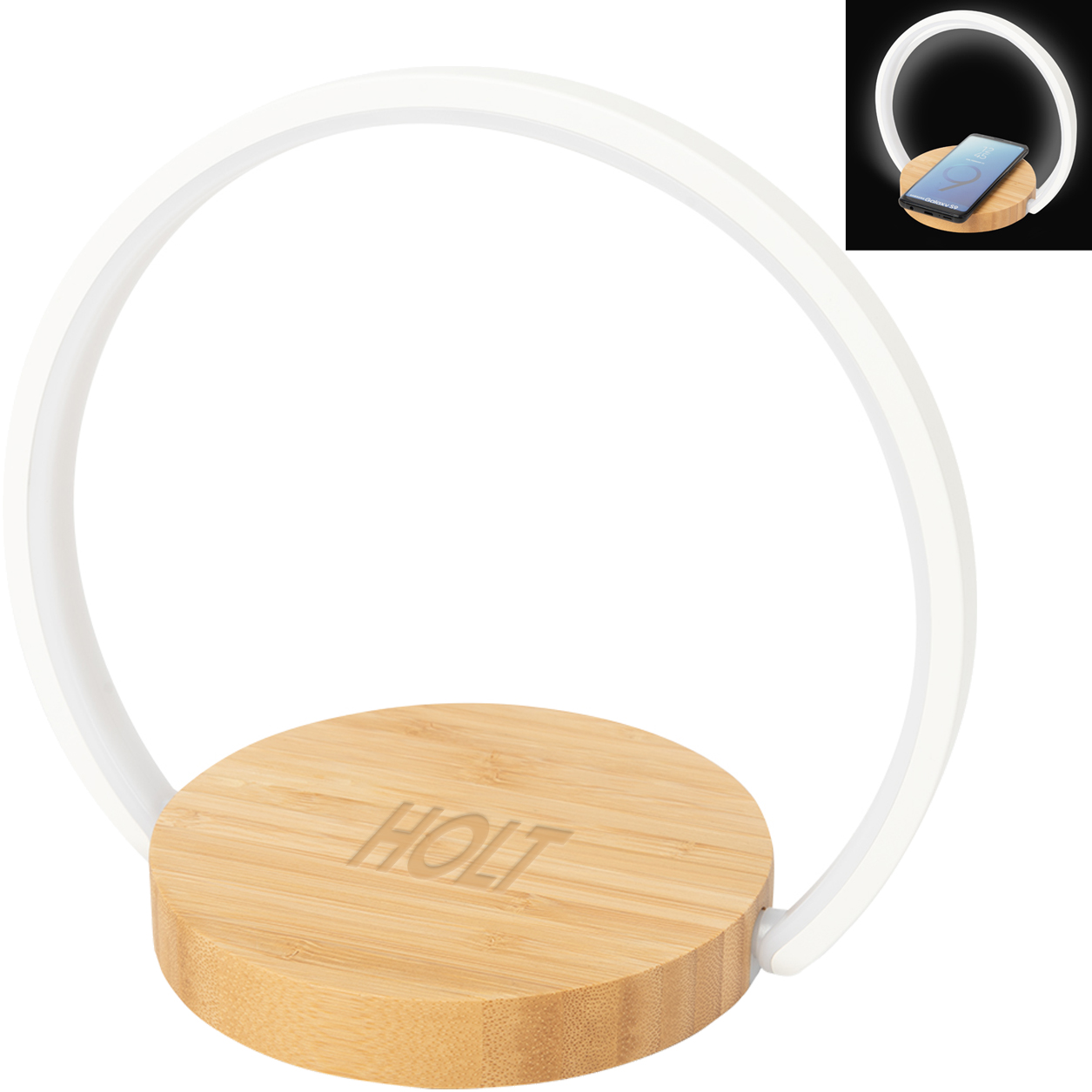 Product Photo 1 Bamboo Wireless Charger Night Light