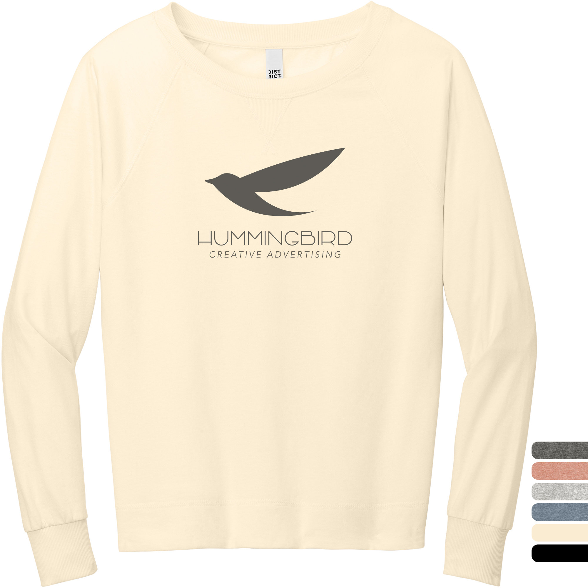 Product Photo 1 District® Featherweight French Terry™ Long Sleeve Ladies' Crewneck