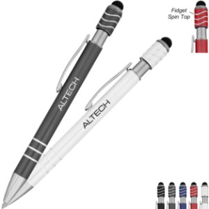 Spin Top Fidget Aluminum Pen w/ Stylus - HT9945