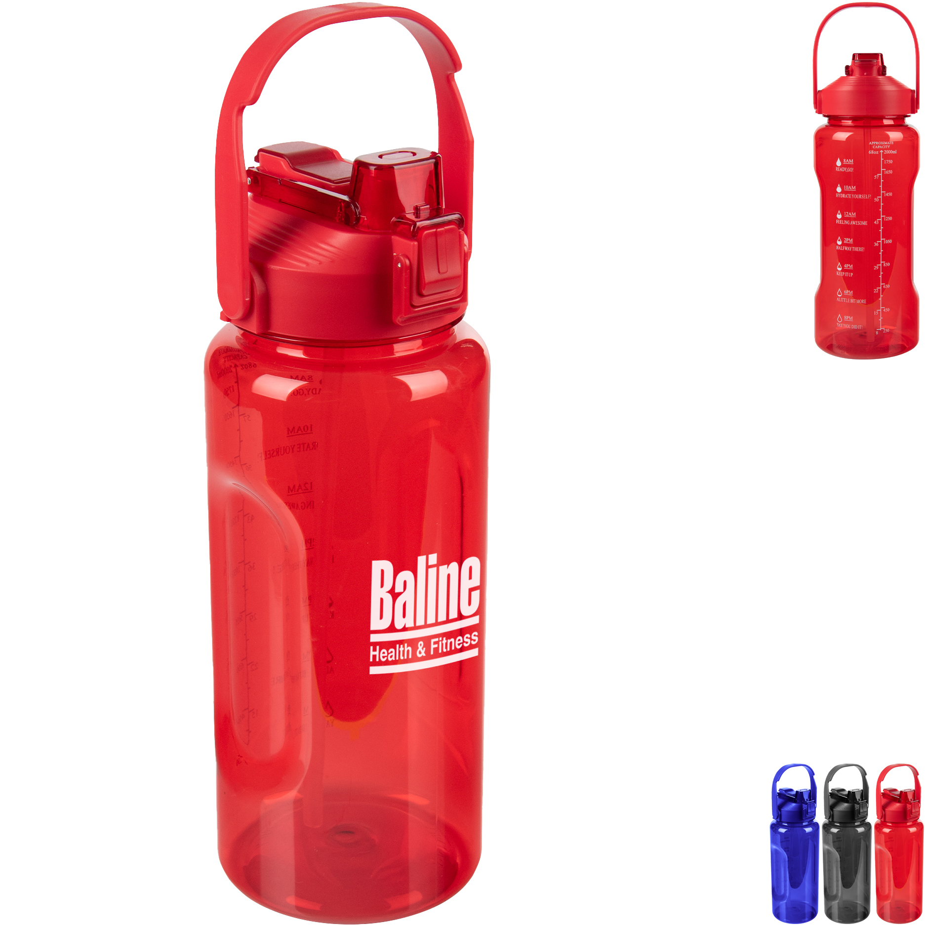 Product Photo 1 Motivational Translucent Water Bottle, 68oz.