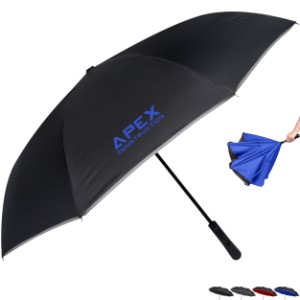Reflective Edge Manual Open Inversion Umbrella, 48" Arc - HT6076