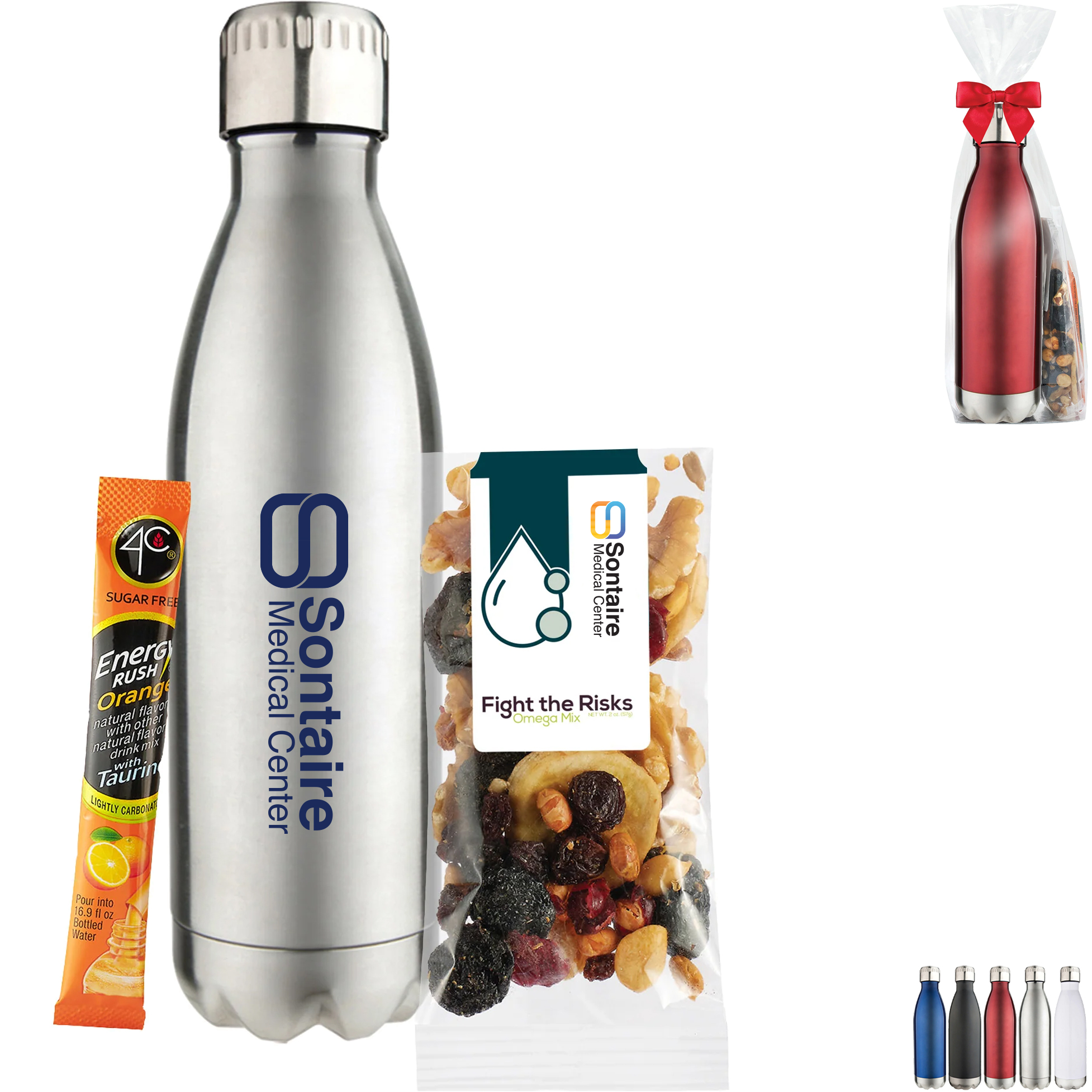 Product Photo 1 Omega Mix Snack Pack, 4C® Sugar Free Energy Rush Packet & Vacuum Insulated Bottle Gift Set