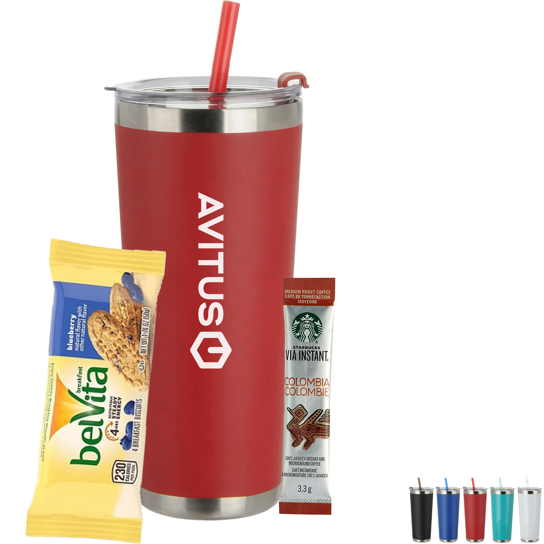 Product Photo 1 Starbucks® Via Instant Coffee Packet, Breakfast Bar & Tumbler w/ Straw Set