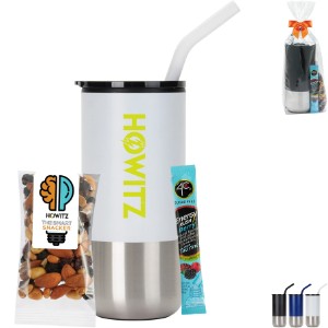 Sugar Free 4C® Energy Packet, Smart Mix Snack Pack & Tumbler w/ Stainless Steel Straw Set - PV1068