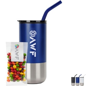 Skittles® & Tumbler w/ Stainless Steel Straw Set - PV1071