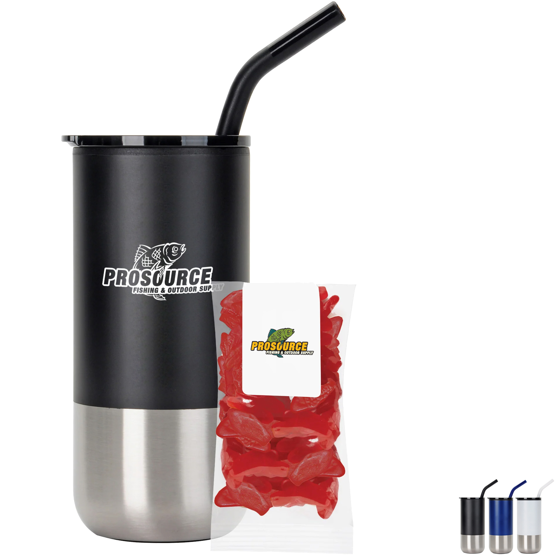Product Photo 1 Swedish Fish Snack Pack & Tumbler w/ Stainless Steel Straw Set