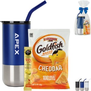 Sugar Free 4C® Tea 2 Go® Packet, Goldfish & Tumbler w/ Stainless Steel Straw Set - PV1070