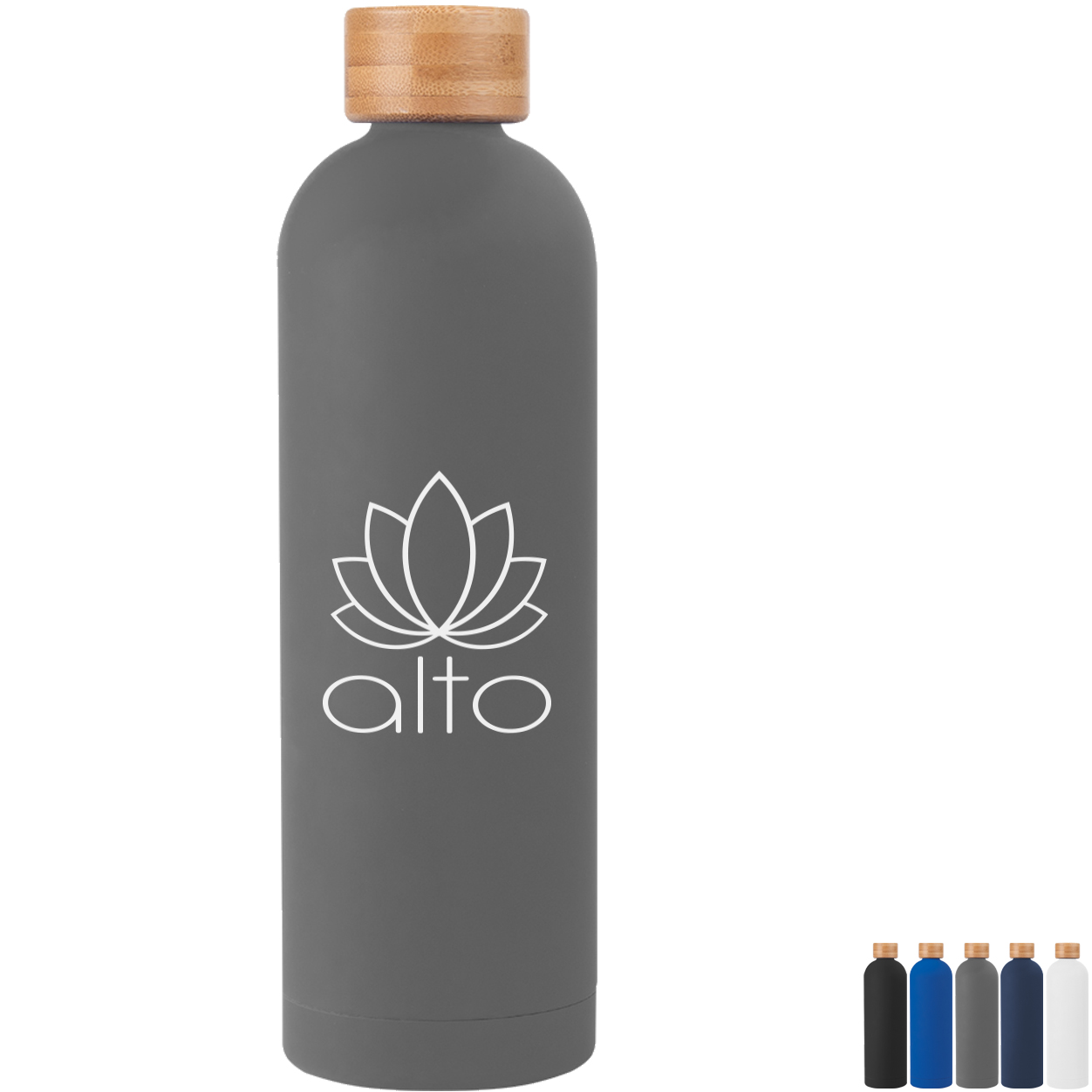 Product Photo 1 Viviane Double Wall Stainless Steel Bottle w/ Bamboo Lid, 32oz.