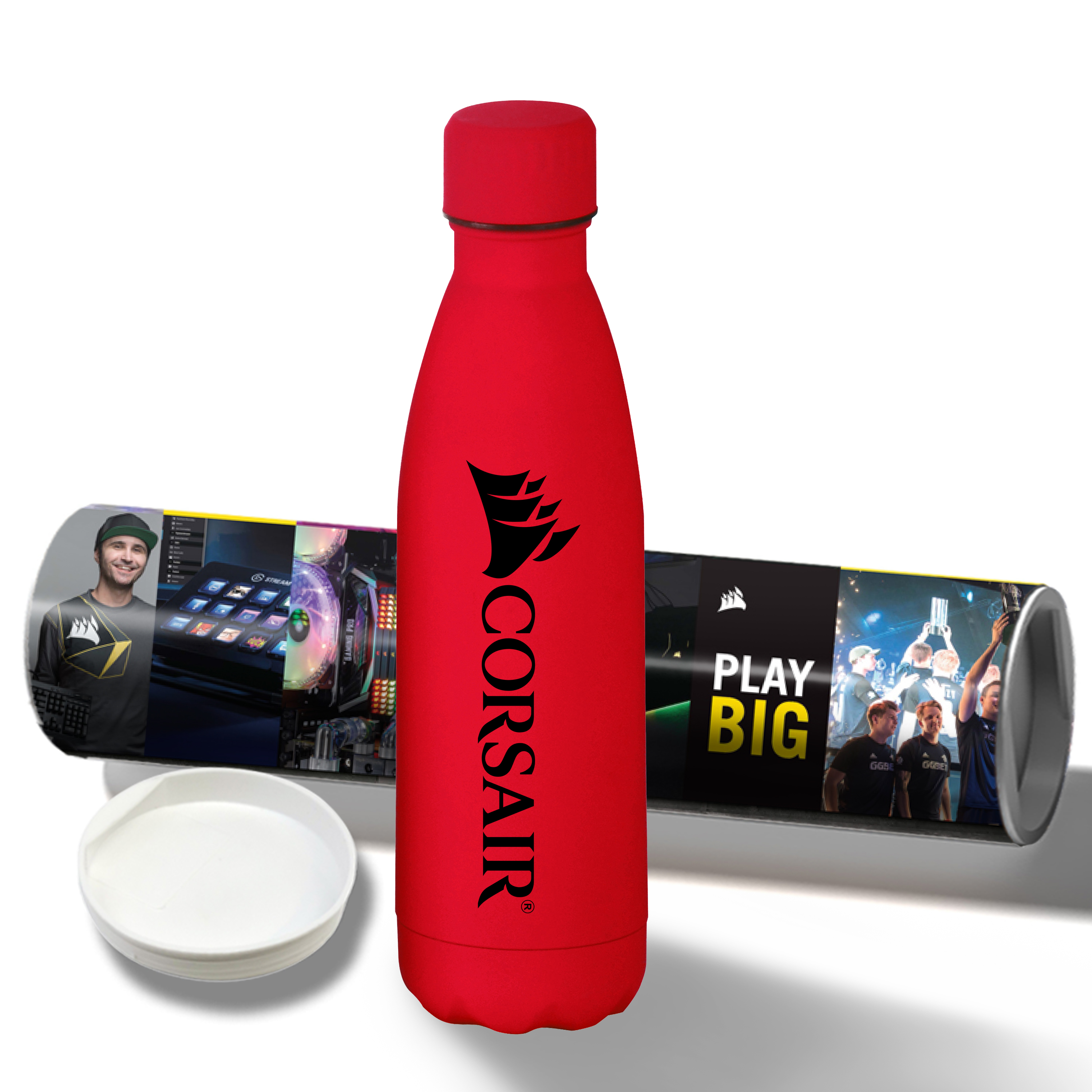 Product Photo 1 Rubberized Stainless Steel Cola Bottle with Shipping Tube 17 oz.