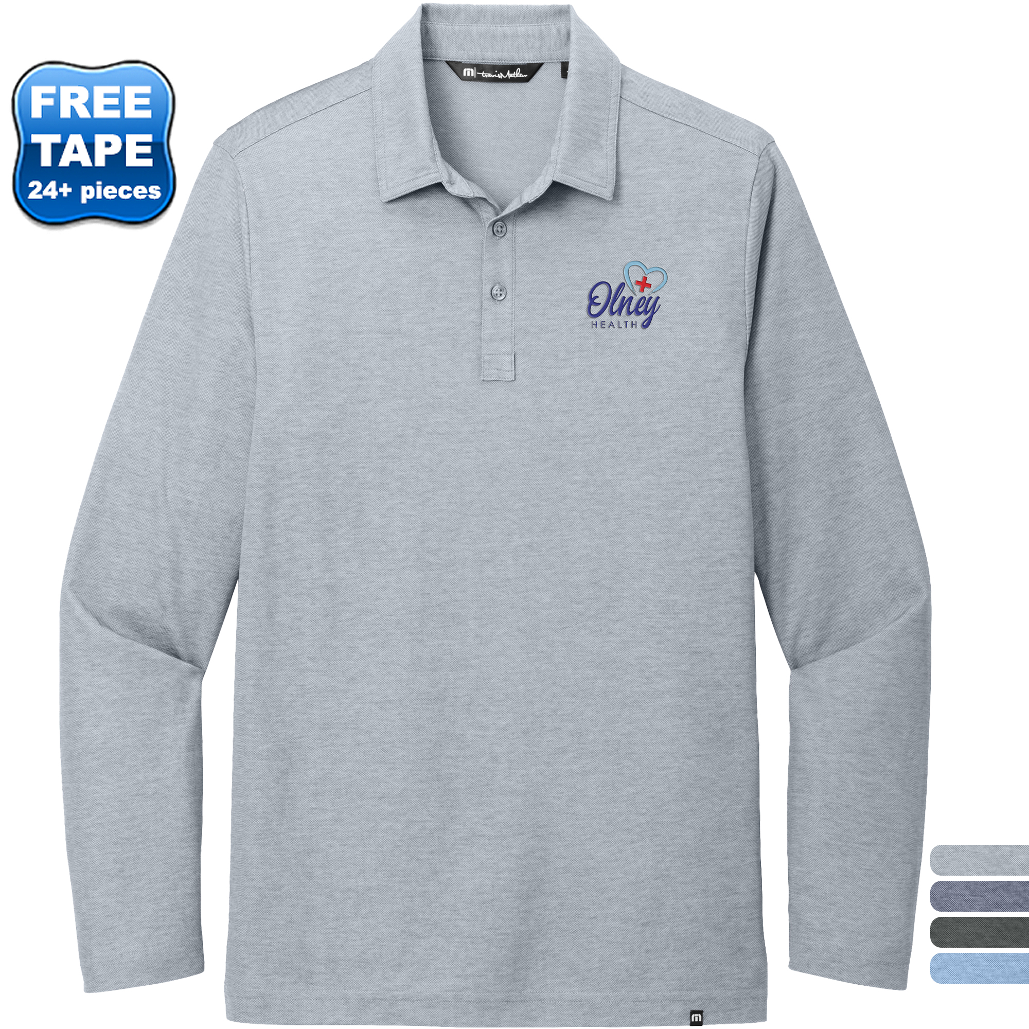Product Photo 1 TravisMathew® Oceanside Cotton/Poly Heather Long Sleeve Men's Polo