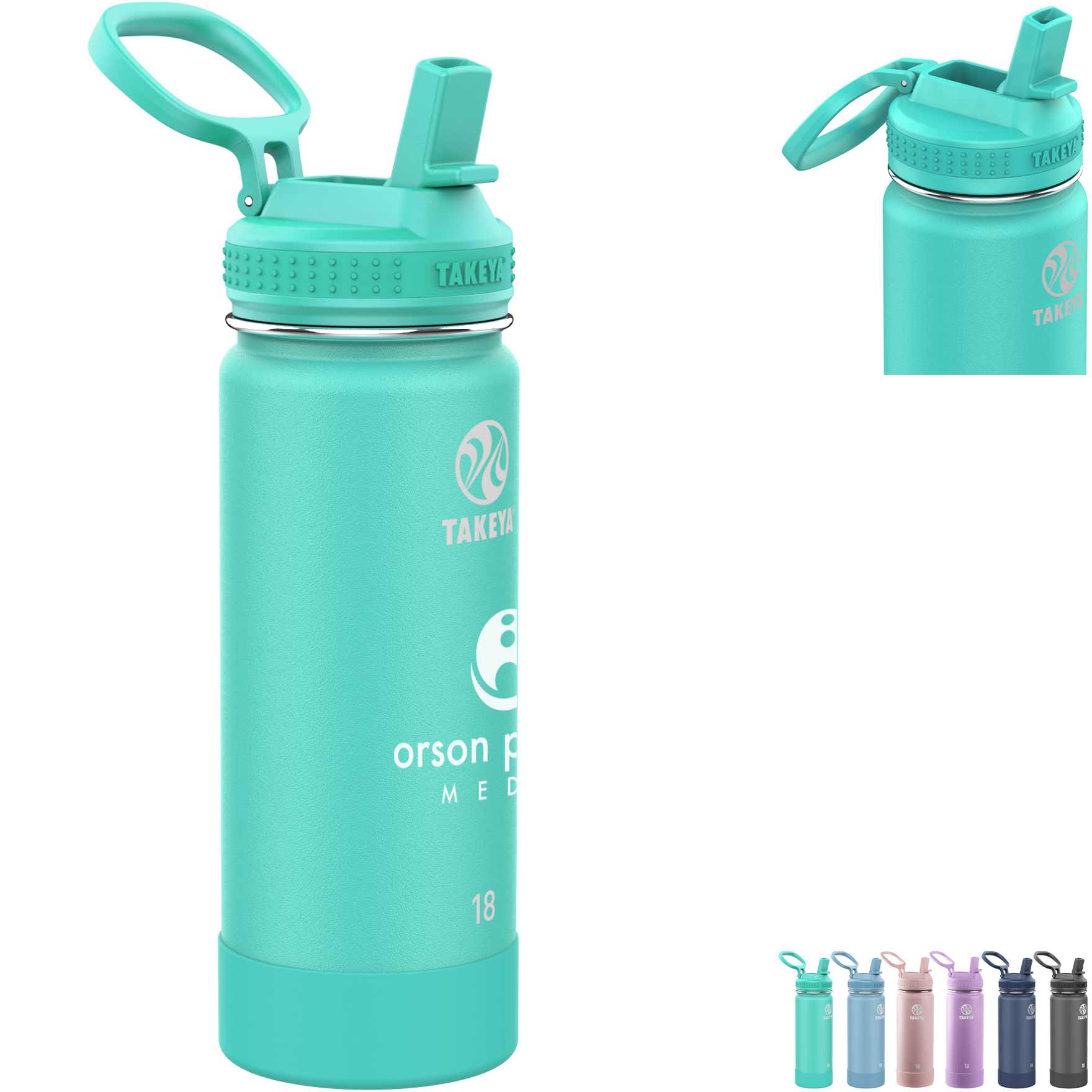 Product Photo 1 Takeya® Actives Straw Lid Stainless Steel Bottle, 18oz.