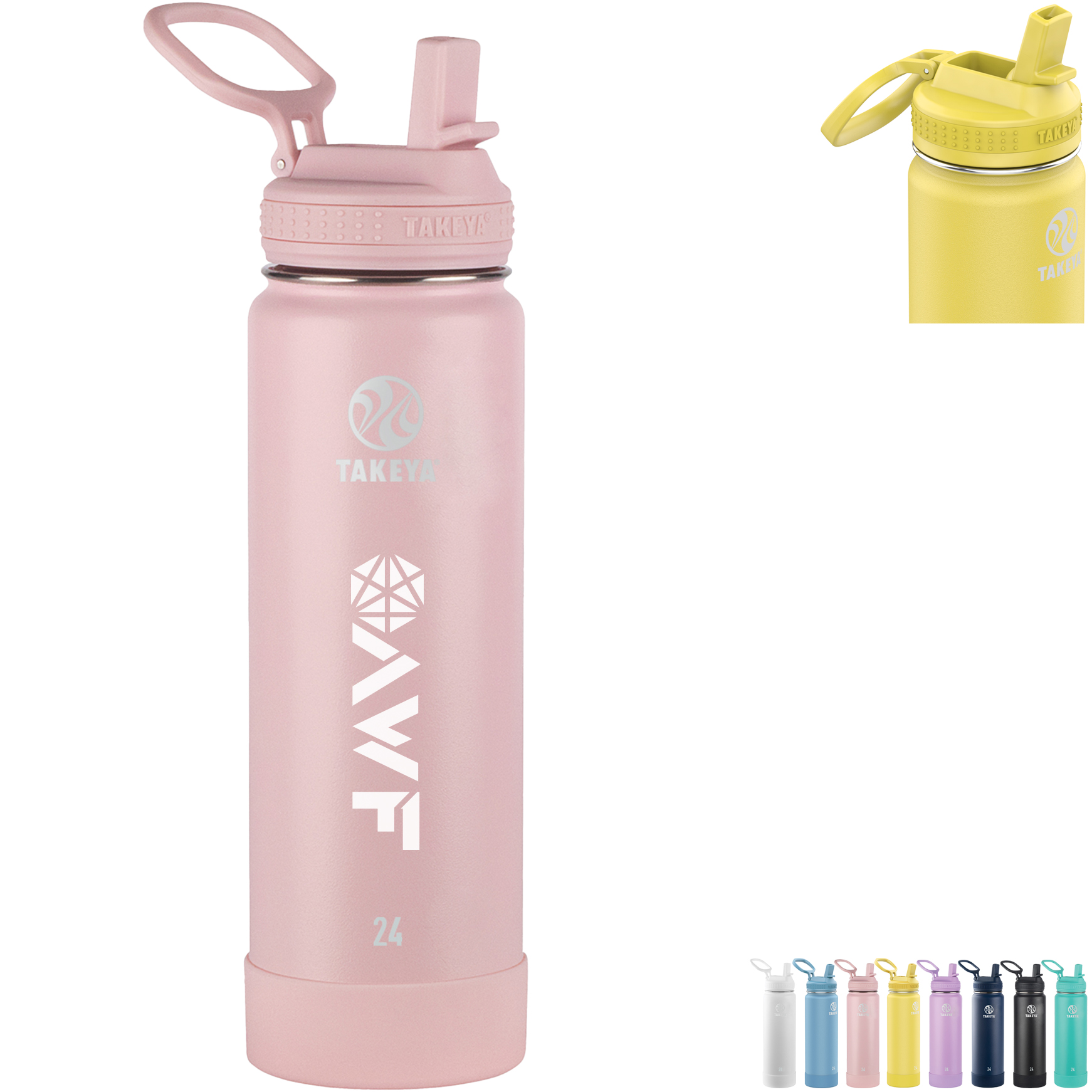 Product Photo 1 Takeya® Actives Straw Lid Stainless Steel Bottle, 24oz.