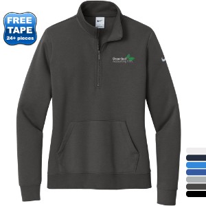 Nike® Club Fleece Tri-Blend Sleeve Swoosh Ladies' 1/2 Zip - NK2287