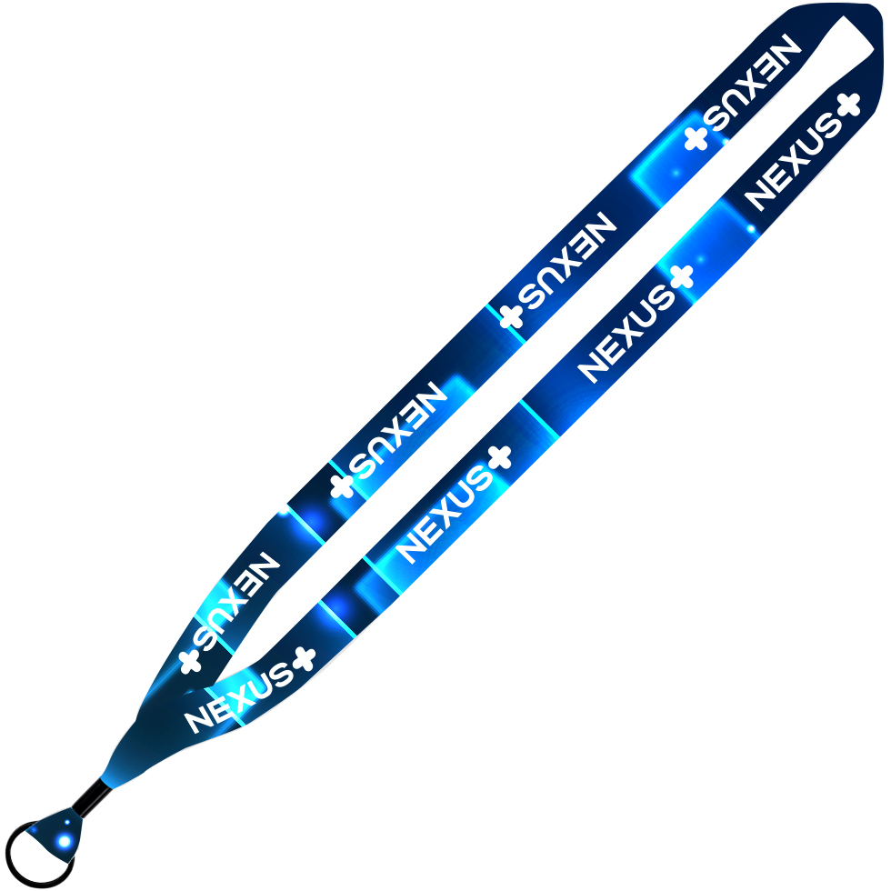 Product Photo 1 Dye-Sublimated Lanyard with Metal Crimp & Metal Split-Ring, 3/4"