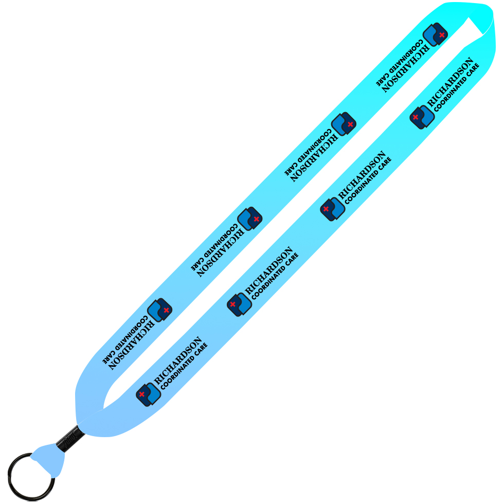 Product Photo 1 Dye-Sublimated Lanyard with Metal Crimp & Metal Split-Ring, 1"