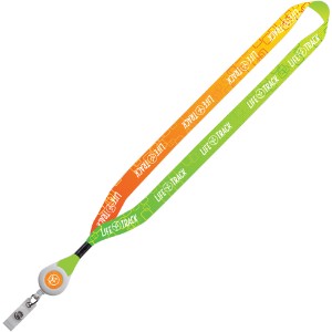 Dye-Sublimated Lanyard with Metal Crimp & Retractable Badge Reel, 3/4" - SZ9103