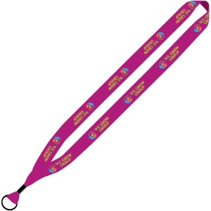 Recycled PET Dye-Sublimated Lanyard w/ Metal Crimp & Metal Split-Ring, 3/4" - SZ9104