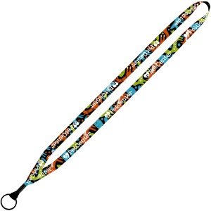 Dye-Sublimated Lanyard with Metal Crimp & Metal Split-Ring, 1/2" - SZ9105