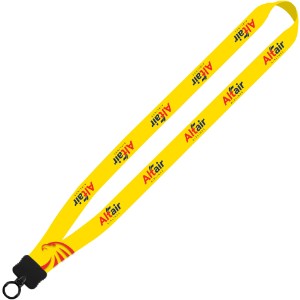 Dye-Sublimated Stretchy Elastic Lanyard with Plastic Clamshell and Plastic O-Ring, 3/4" - SZ9114