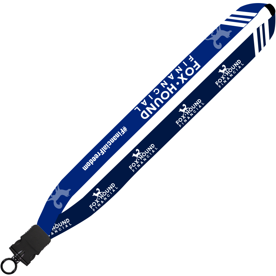 Product Photo 1 Dye-Sublimated Lanyard with Plastic Snap-Buckle Release and Plastic O-Ring, 1"