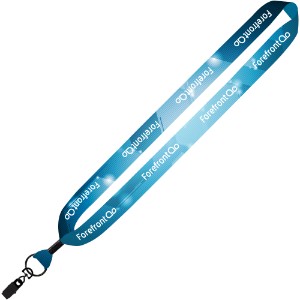 Dye Sublimated Lanyard with Metal Crimp & Metal Bulldog Clip, 1" - SZ9126