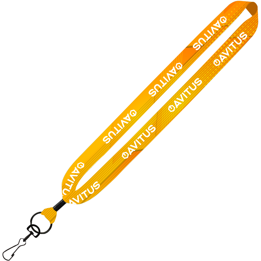 Product Photo 1 Dye Sublimated Lanyard with Metal Crimp & Metal Swivel Snap Hook, 1"