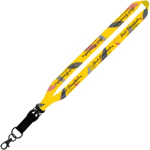 Dye-Sublimated Lanyard w/ Slide Buckle Release, Split-Ring & Lobster C, 3/4" - SZ9133