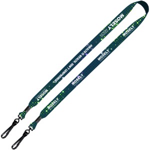 Dye-Sublimated 2-Ended Lanyard with Metal Crimp and Metal Swivel Snap, 3/4" - SZ9135