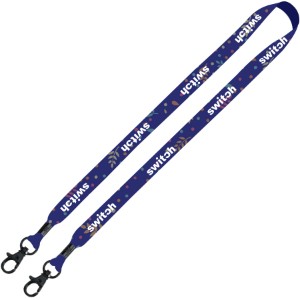 Double Ended Dye-Sublimated Lanyard with Metal Crimp and Metal Lobster, 3/4" - SZ9136