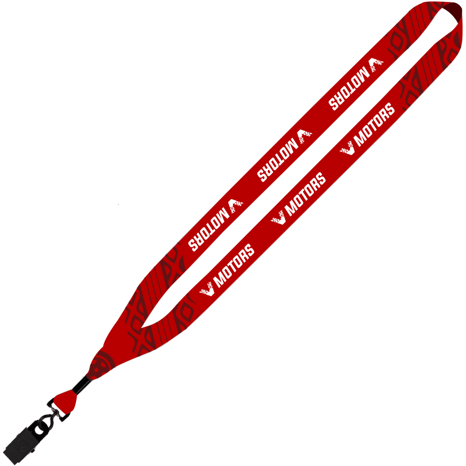 Product Photo 1 Dye-Sublimated Lanyard with Metal Crimp and Metal Bulldog Clip, 3/4"
