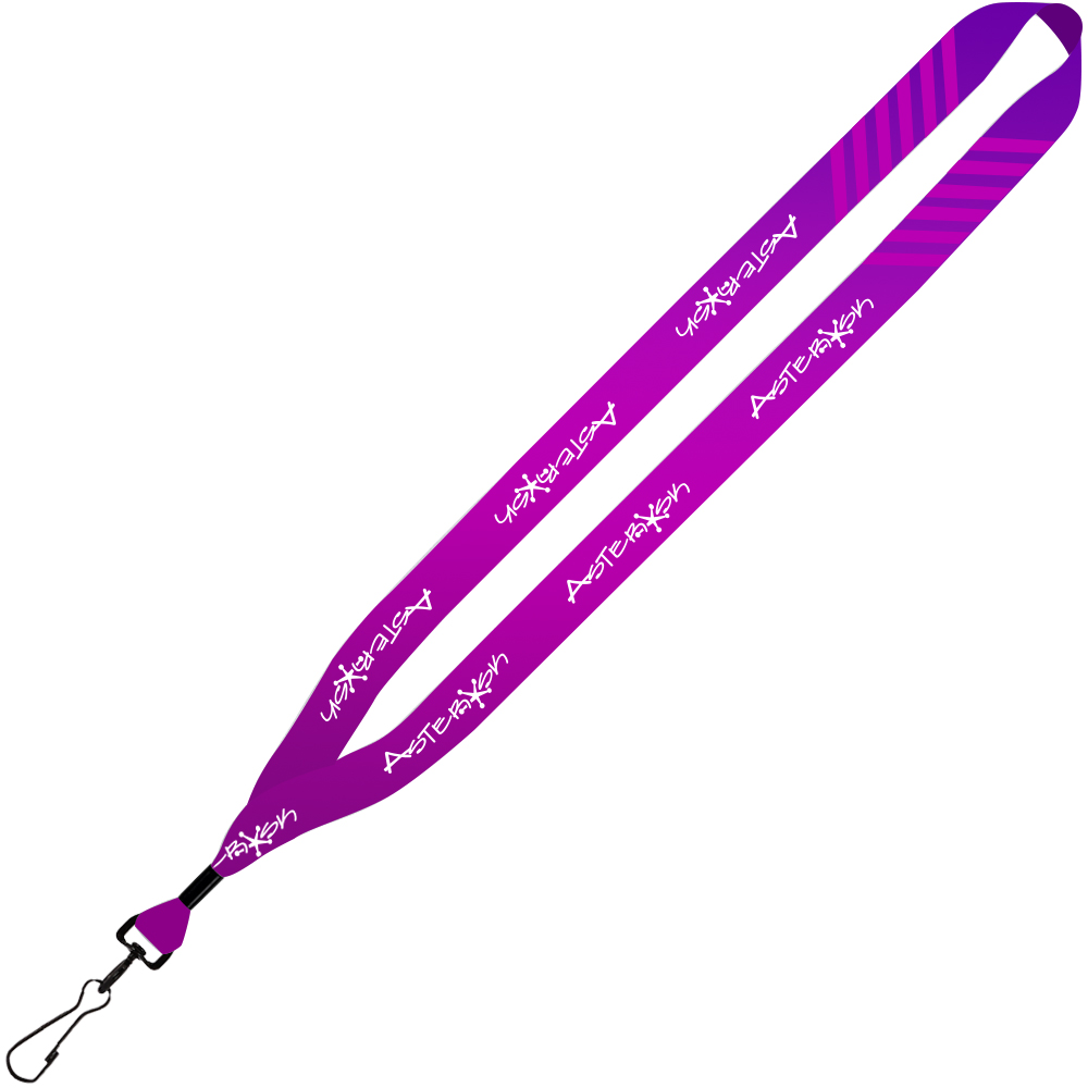 Product Photo 1 Dye-Sublimated Lanyard with Metal Crimp and Metal Swivel Snap Hook, 3/4"