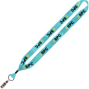 Dye-Sublimated Lanyard with Metal Crimp, Split-Ring & Bulldog Clip, 3/4" - SZ9139