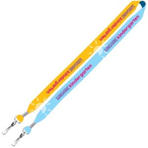 Dye-Sublimated 2-Ended Lanyard with Metal Crimp & Metal Swivel Snap Hook, 3/4" - SZ9141