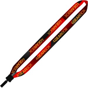 Dye-Sublimated Lanyard with Plastic Clamshell and Plastic Bulldog Clip, 3/4" - SZ9143